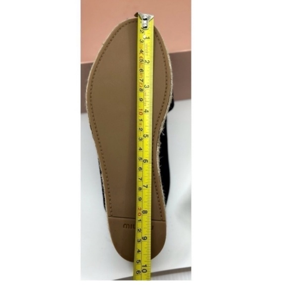 MIU MIU Suede Espadrille Platform Slip on Slides Sandals Black size 8 NEW - Picture 11 of 14